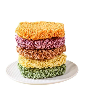 บะหมี่ผักหลากสีสันแบบไม่ทอด ไม่มีไขมัน ไม่มีน้ำตาล อร่อย 60g荞麦面