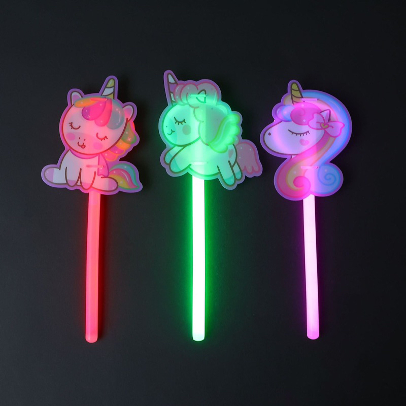 พร้อมส่งจากไทย!! ราคาส่ง 6 ชิ้น แท่งไฟยูนิคอน แท่งไฟเรืองแสง แท่งไฟลายการ์ตูน