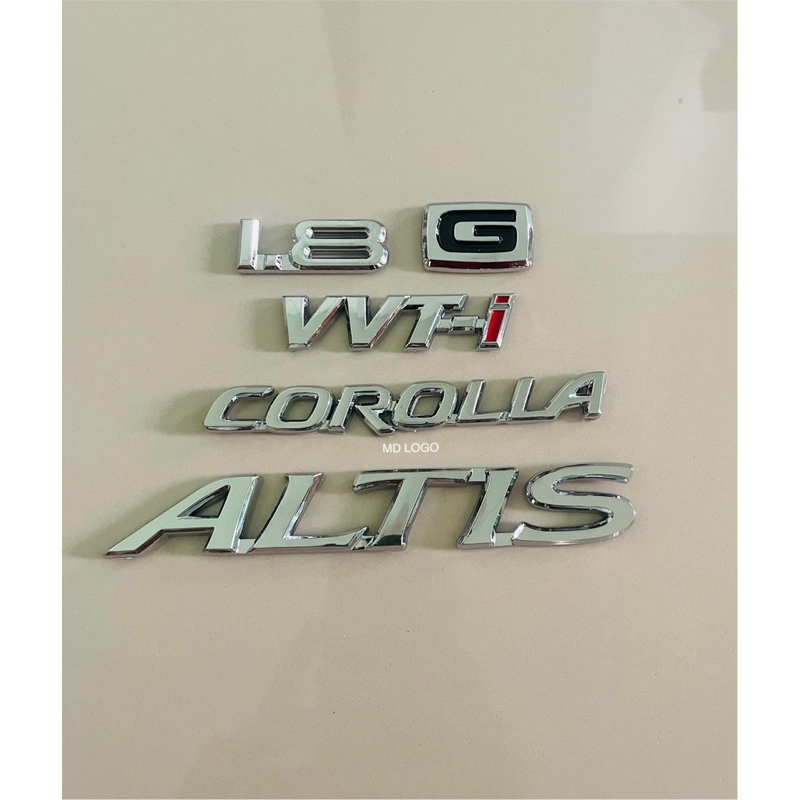 โลโก้ 1.8 G VVT-I COROLLA ALTIS ติดToyota ราคาต่อชิ้น