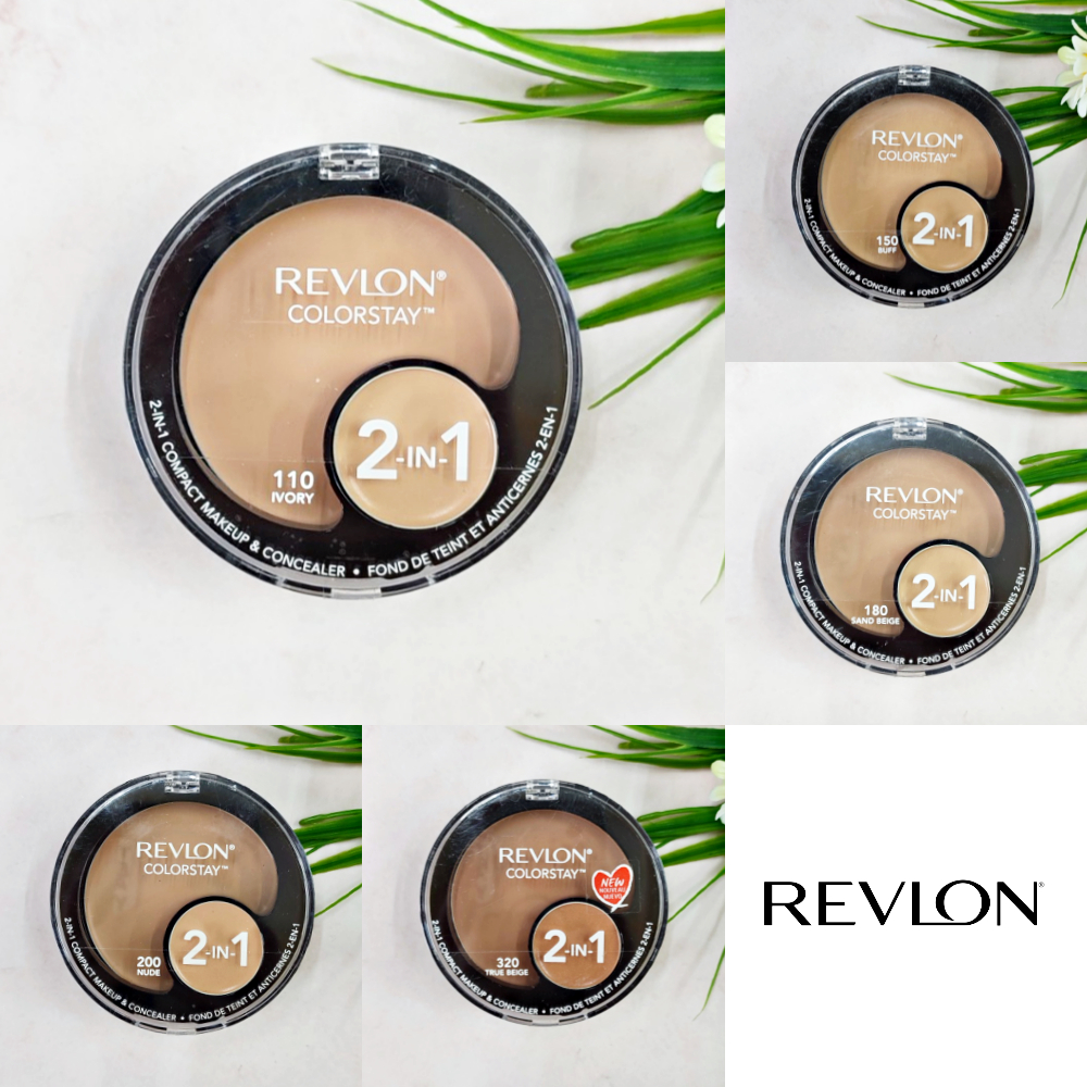 [Revlon®] Colorstay 2-in-1 Compact Makeup and Concealer 12.3 g เรฟรอน รองพื้น และคอนซีลเลอร์ ติดทน