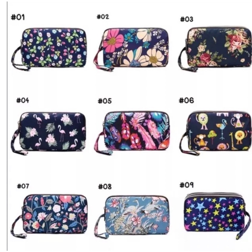 กระเป๋าสตางค์แฟชั่น ลายวินเทจ กระเป๋ามีสายคล้อง มีช่องใส่ได้เยอะ 11แบบ -- 8055