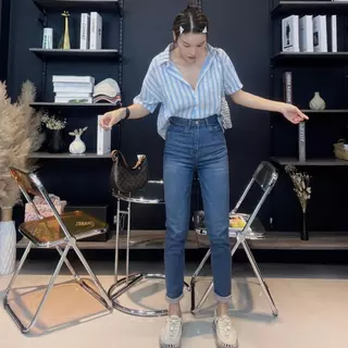 ยีนส์ Nammmon Jeans f13,F17 กางเกงยีนส์ผ้าญี่ปุ่นไฮพรีเมี่ยมผ้ายืด กระบอกเล็ก ผู้หญิง เรียบไม่ขาด Clothing เสื้อผ้า