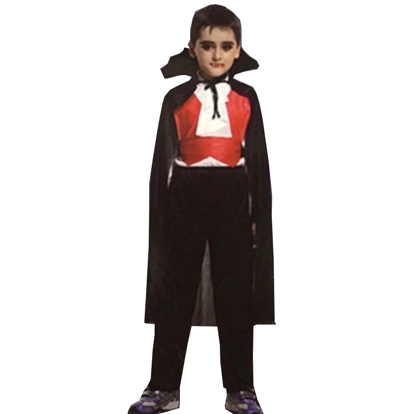 Haloweenเด็กชายชุดแดรกคูล่าชาย มีผ้าคลุมดำแยกสำหรับเด็กชุดHaloween