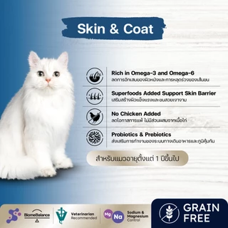 Lifemate Care+ skin & coat อาหารแมวโตสูตรดูแลผิวหนังและขน ขนาด 1 กิโลกรัม (C72)