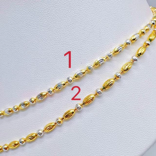 สร้อยคอ 2 กษัตริย์ ลายเม็ดข้าวตัดลายสวยคร่า