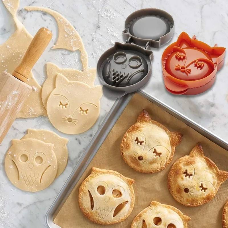 แม่พิมพ์กดแป้งพาย แม่พิมพ์แป้ง Presser Fall Pocket Pie Press Mold รูปนกฮูก สุนัขจิ้งจอก