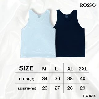 Rosso เสื้อกล้ามผู้ชาย สีพื้น ไซส์ใหญ่ ผ้าคอตตอน COTTON เสื้อยืด นุ่ม ใส่สบาย ระบายเหงื่อดี ขาว/ดำ (1ตัว/แพ็ก) TT0-0215