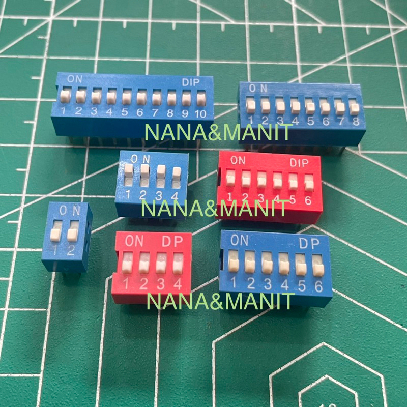 DIP Switch สวิตซ์ สวิตซ์เลื่อน 2CH  4CH  6CH  8CH 10CH พร้อมส่งในไทย🇹🇭