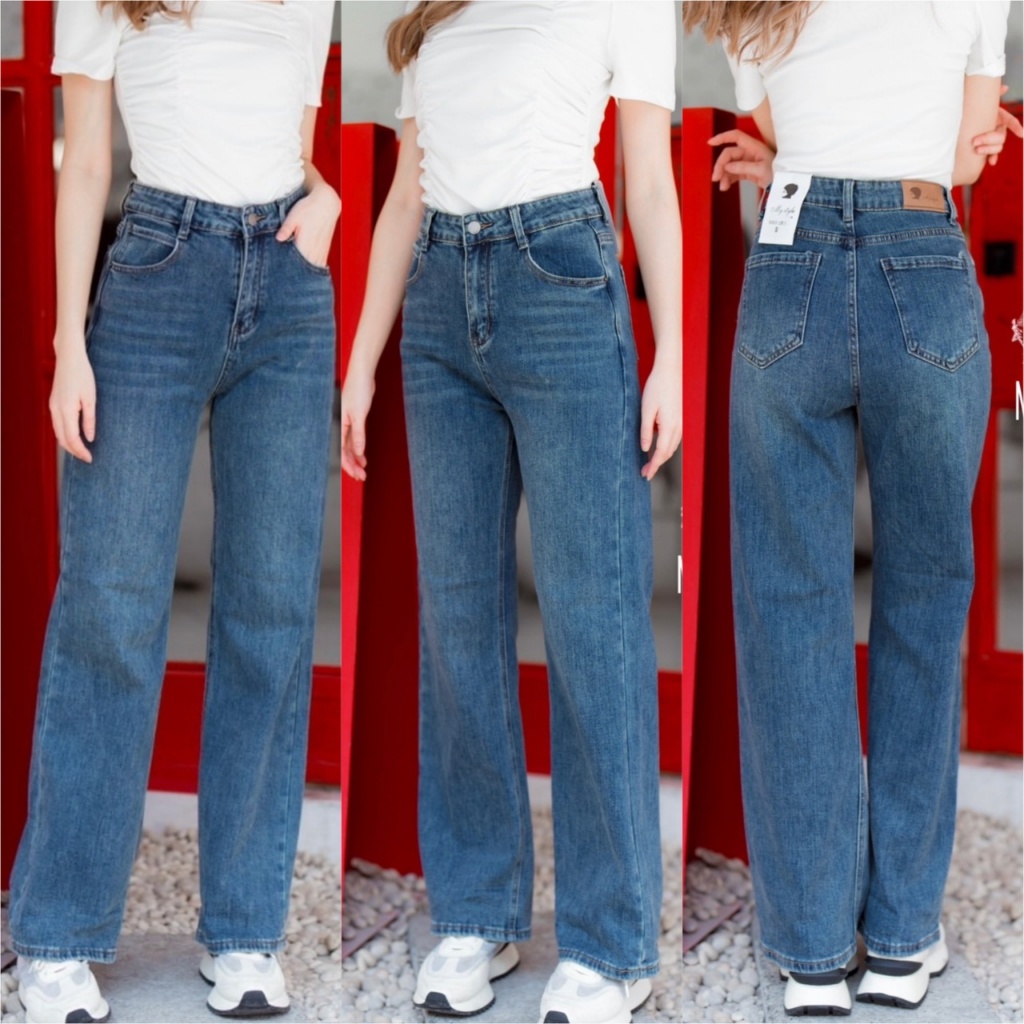 N5633-2# กางเกงยีนส์ขากระบอกใหญ่ My Style