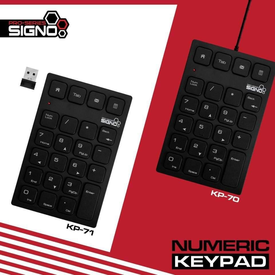 (KP-70) SIGNO Wired Numeric Keypad BESICO รุ่น KP-70 (คีย์บอร์ดตัวเลขสายUSB)สินค้ารับประกัน 1 ปี