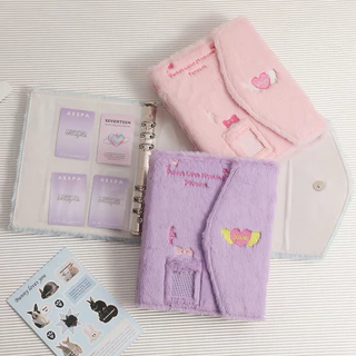 พร้อมส่ง🇹🇭แฟ้มขนปุย Hisocute (เฉพาะแฟ้ม) ขนาดA5 แฟ้มการ์ด แฟ้มเก็บการ์ด Collect book อัลบั้มรูป (AB) #C1
