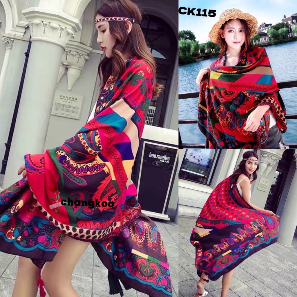 ผ้าคลุมไหล่ ผ้าพันคอ ของขวัญ ของฝาก สามารถกันหนาว กันลม กันแดด ของใหม่ ราคาสุดคุ้ม พร้อมส่งในไทย