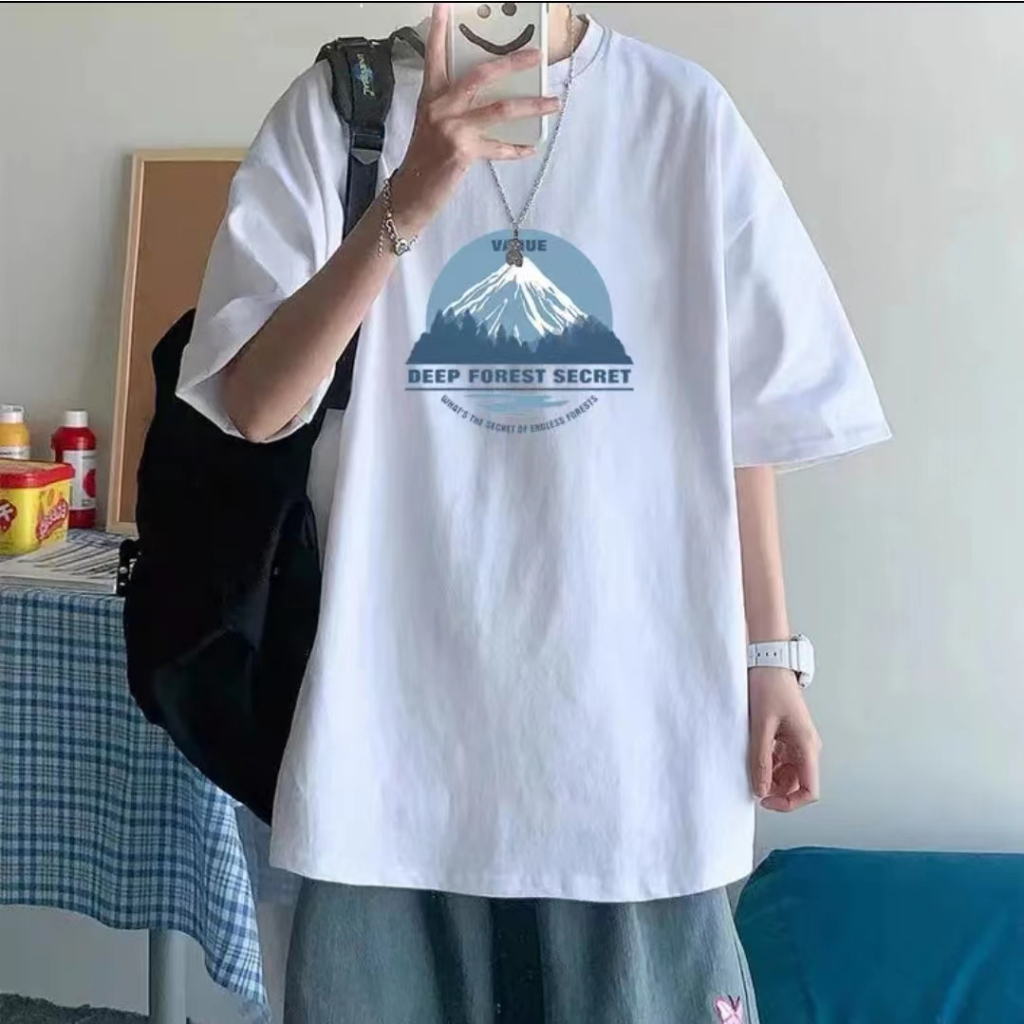 TT1 เสื้อยืดOversize ผ้าCOTTON100%ลาย"VAGUE" เนื้อผ้าเกรดพรีเมียม คอกลมไม่ยืดไม่ย้วย