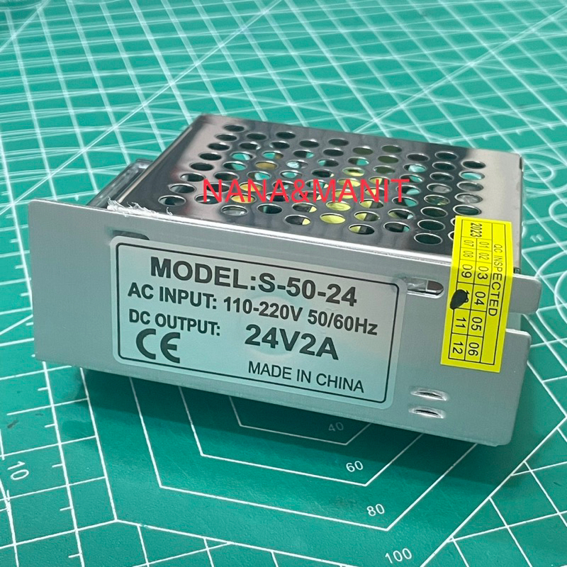 S-50-24 POWER SUPPLY 24V 2A INPUT:110/220VAC OUTPUT:24VDC 2A AMPเต็ม