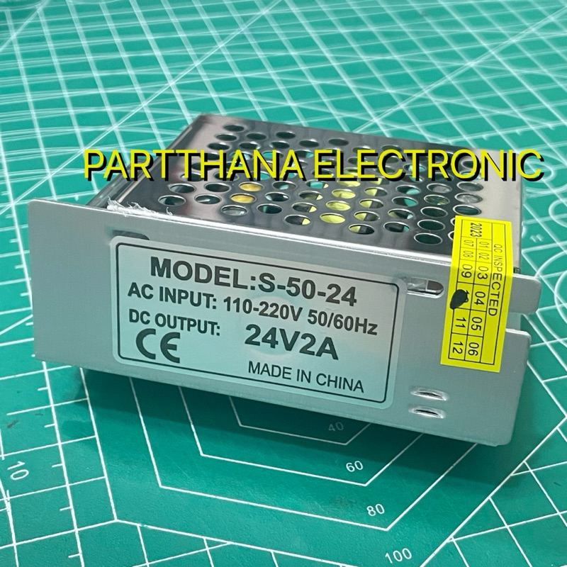 POWER SUPPLY 24V 2A INPUT:110/220VAC OUTPUT:24VDC 2A AMPเต็ม พร้อมส่งในไทย🚛💨