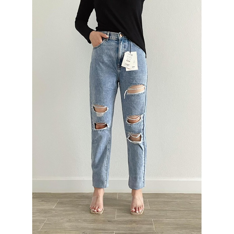 Pull&bear ทรงบอยเฟรน(ทรงมัม)แต่งขาด