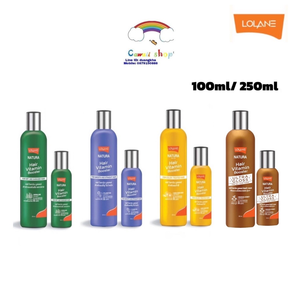 Lolane Natura Hair Vitamin Booster โลแลน แฮร์ วิตามิน บูสเตอร์ 100ml/250ml อาหารผม ป้องกันความร้อน ลดผมชี้ฟู