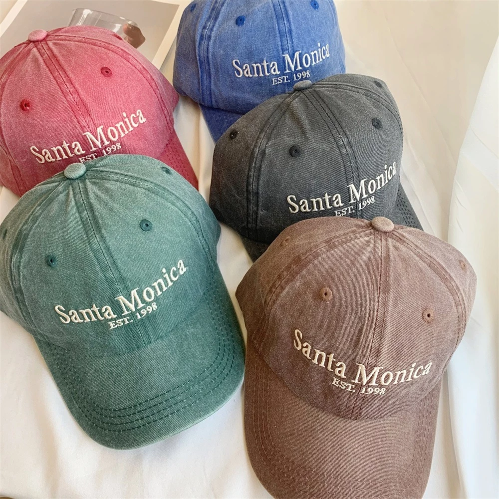 หมวกแก๊ปเบสบอลปัก Santa Monica (มี 5 สี) สไตล์วินเทจ