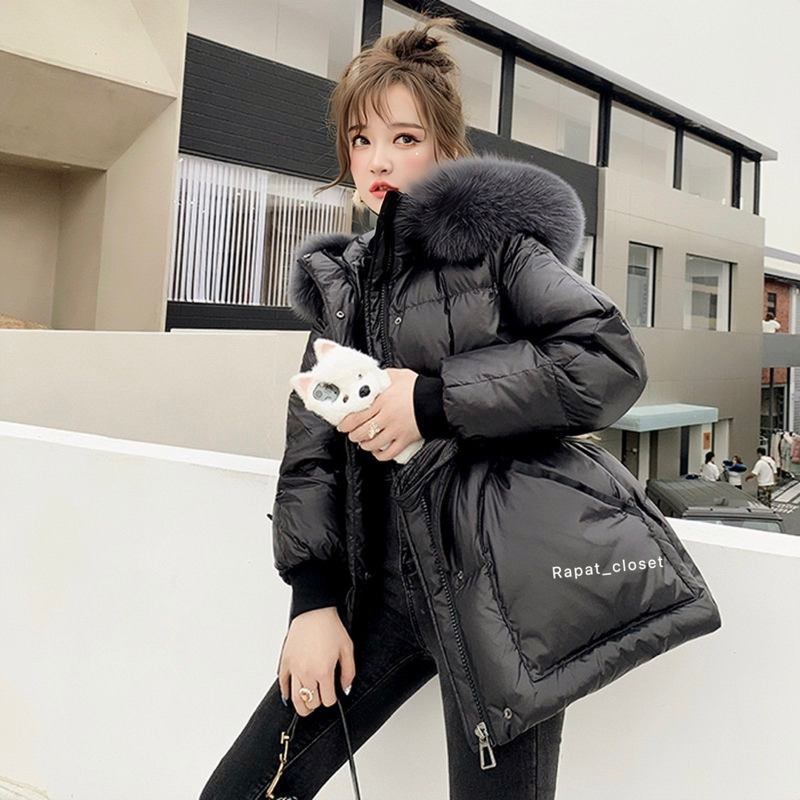 โค้ทเมทาลิค CHAMPAGNE BOMBER COAT R074โค้ทพร้อมส่งจากไทย เฟอร์สุดปัง เนื้อผ้ากันน้ำกันหิมะ ใส่ติดลบได้เลยค่ะ