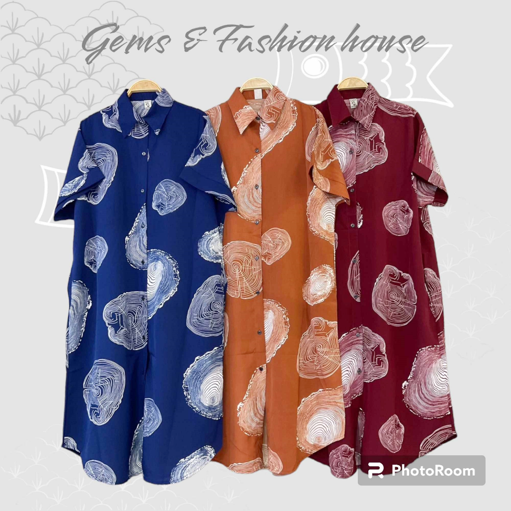 Pitzy Dress เดรสเชิ้ตแขนสั้นตัวยาว กระดุมผ่าหน้า กระเป๋าล้วงข้าง ผ้าไหมอิตาลี สาวอวบ สาวมินิ ใส่ได้ oversize อก 46 นิ้ว