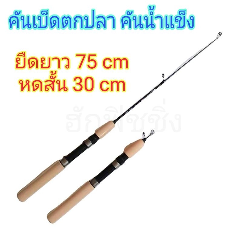 คันเบ็ดตกปลา คันสไลค์ คันน้ำแข็ง ยืดยาว75 cm คันเบ็ดพกพาง่าย