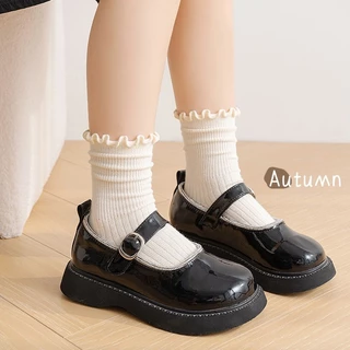 ถุงเท้าเด็ก ขอบระบาย ข้อกลาง พร้อมส่งจากไทย