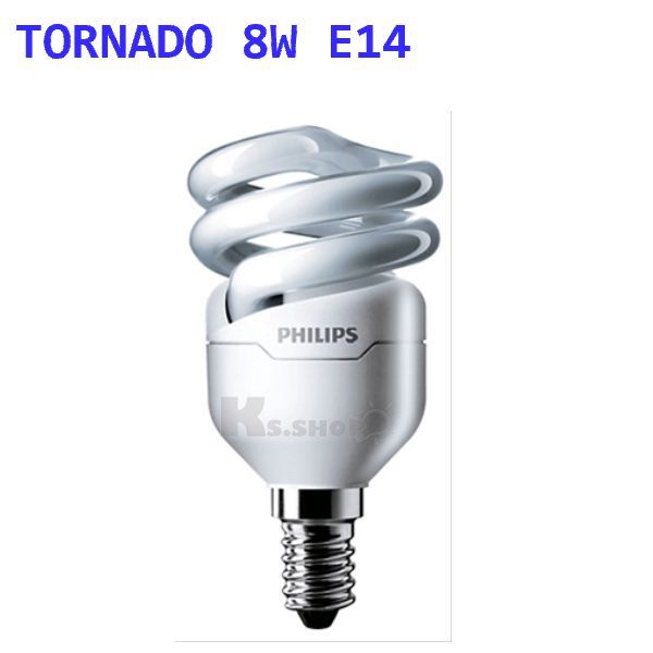 หลอดทอร์นาโด 8Wขั้ว E14 DAY LIGHT