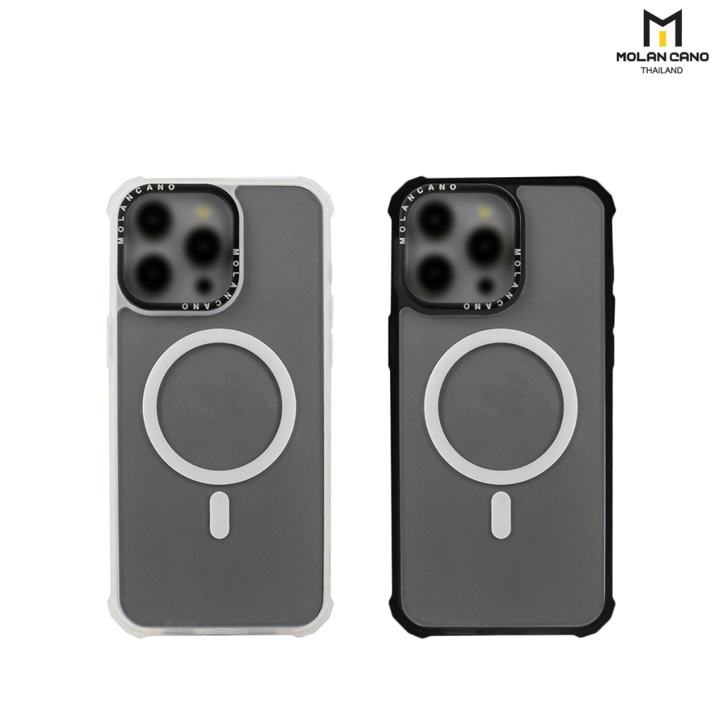 Molan Cano เคสแข็ง ขอบกันกระแทก เคส ชาร์จได้ 15/15+/15P/15PM The case supports wireless charging.