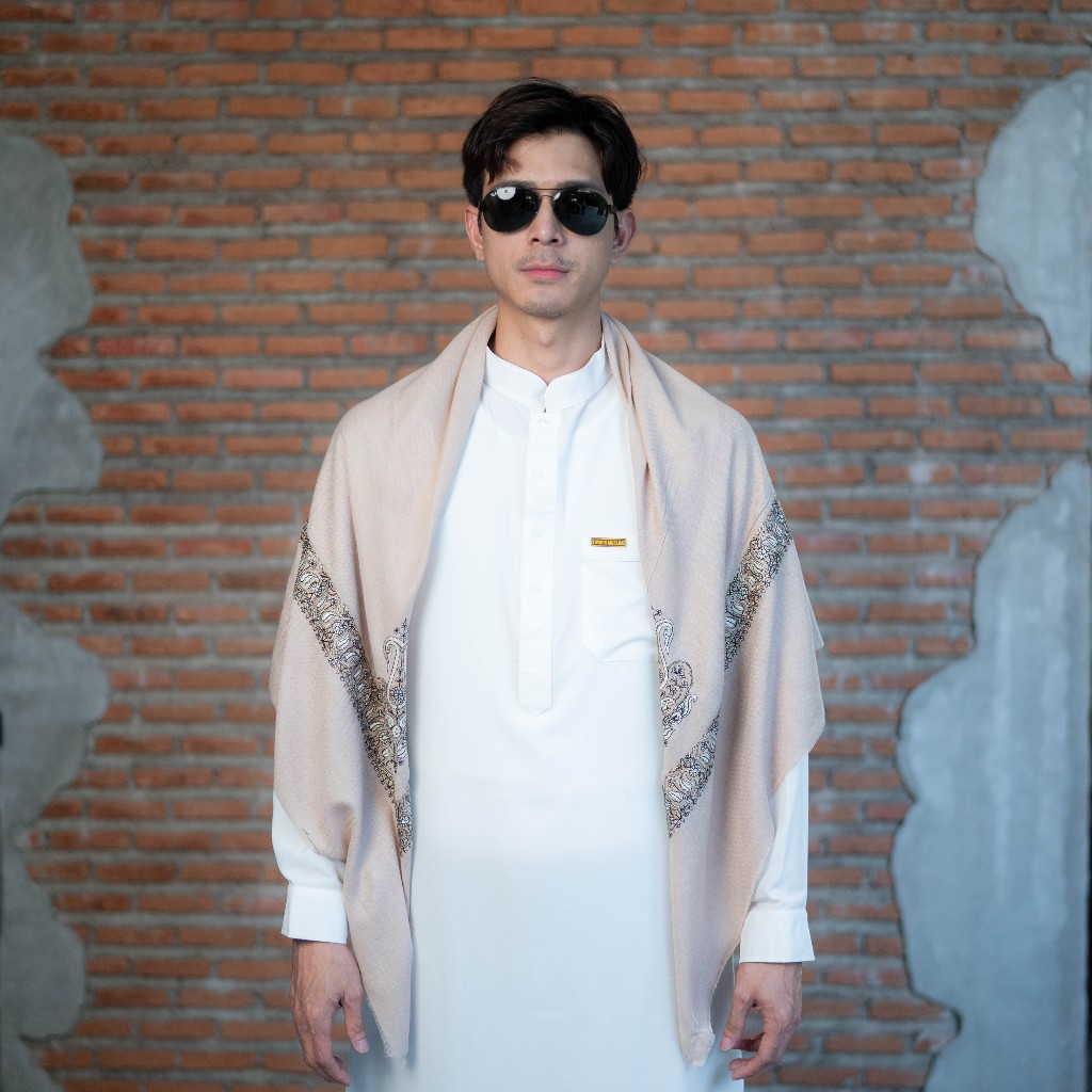 ผ้าสะระบั่นมุสลิม ชีมัค นิยมใช้โพกบนศรีษะ หรือจะคลุมไหล่ใช้เป็นผ้าพันคอ สไตล์อาหรับดูไบSA75 รุสมีนี