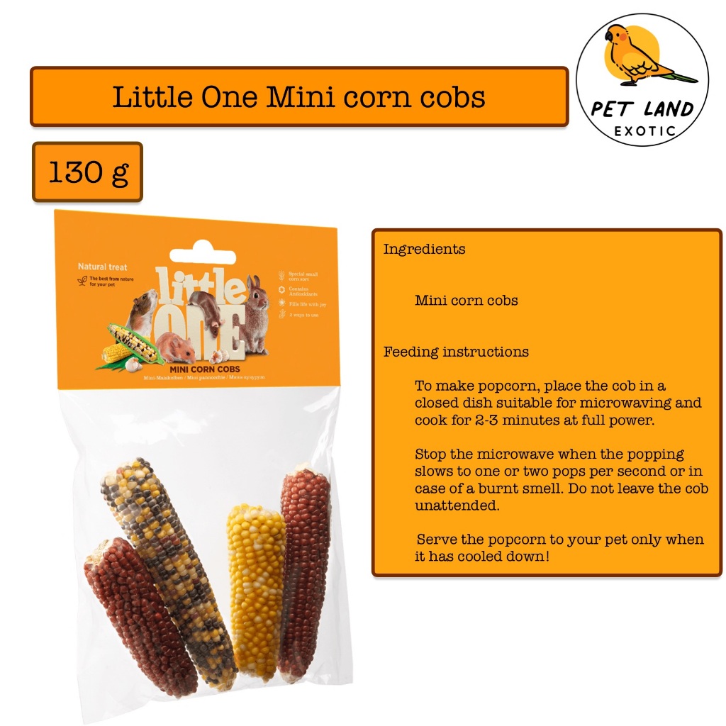 ใหม่ Little ONE Mini Corn cobs : ซังขาวโพดจิ๋ว สำหรับสัตว์ฟันแทะ ยกถุง 130g