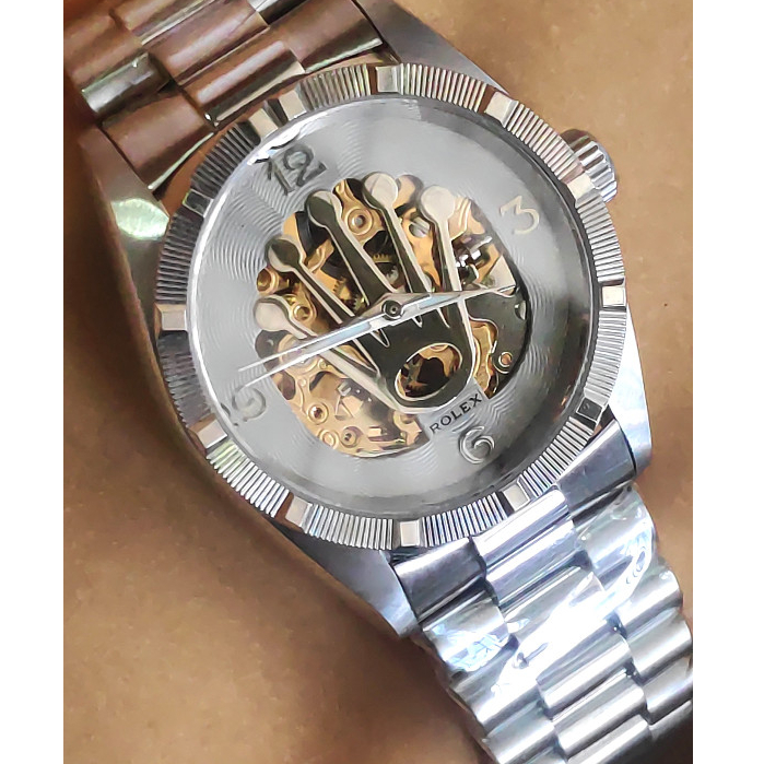 นาฬิกา Rolex Skeleton Transparent Gray Dial 36mm