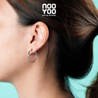 NooYoo ต่างหูสำหรับผิวแพ้ง่าย Hoop Earring 2.5cm Surgical Steel