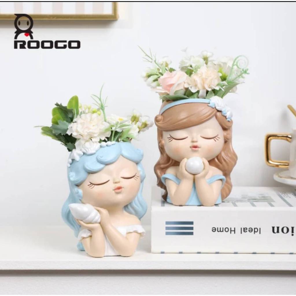 สินค้าพร้อมส่งจากไทยทุกลาย กระถางต้นไม้ลายเด็กผู้หญิงสุดน่ารัก เพิ่มความสวยงาม น่ารัก สดใสให้กับต้นไม้
