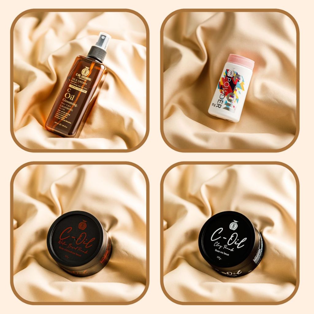 C-Oil Grooming / Clay Pomade / Water Based Pomade / Powder ของแเท้ เซตผม จัดแต่งทรงผม สร้างวอลลุ่ม ซีออยล์ เลือกได้