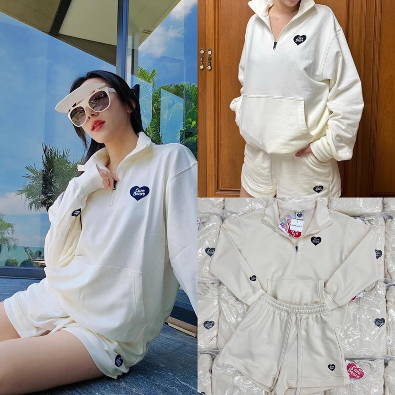 Care bears polo zip set ) รุ่นใหม่ล่าสุด! ชุดเซ็ทสปอร์ตสุดคิ้วท์ เสื้อคอปกแขนยาวแต่งซิป