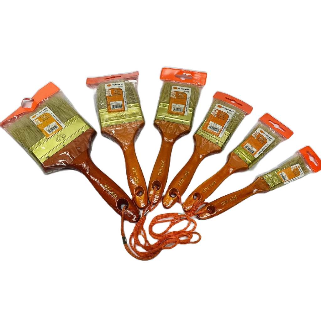 PUMPKIN แปรงทาสี ขนขาว No.635  ขนาด 1-4 นิ้ว  ของแท้ 100%* แปรงทาสีขนธรรมชาติ เกรดพรีเมี่ยม