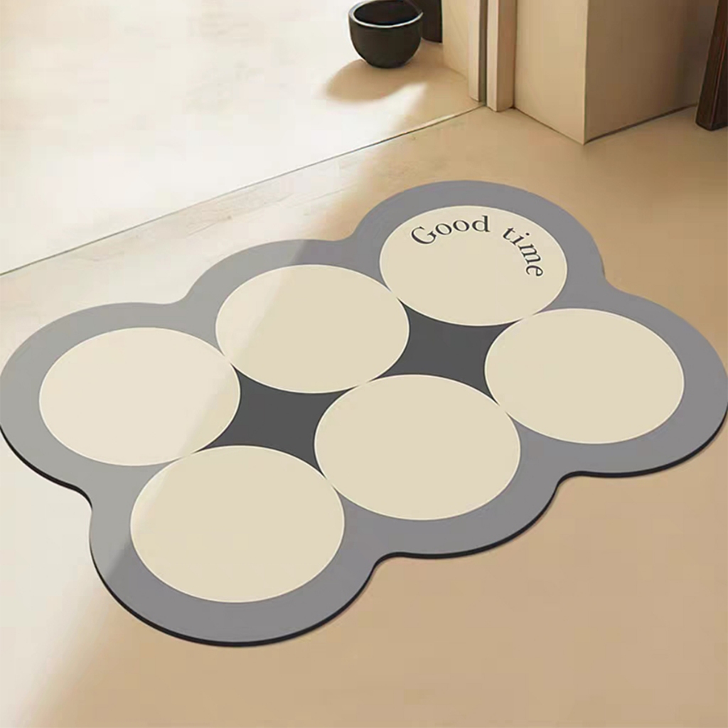 พรมเช็คเท้าสไตล์วินเทจ พรมปูพื้นห้องน้ำ กันลื่นดูดซับน้ำได้ดี แผ่นดูดซับโคลนไดอะตอม - รูปที่ 4