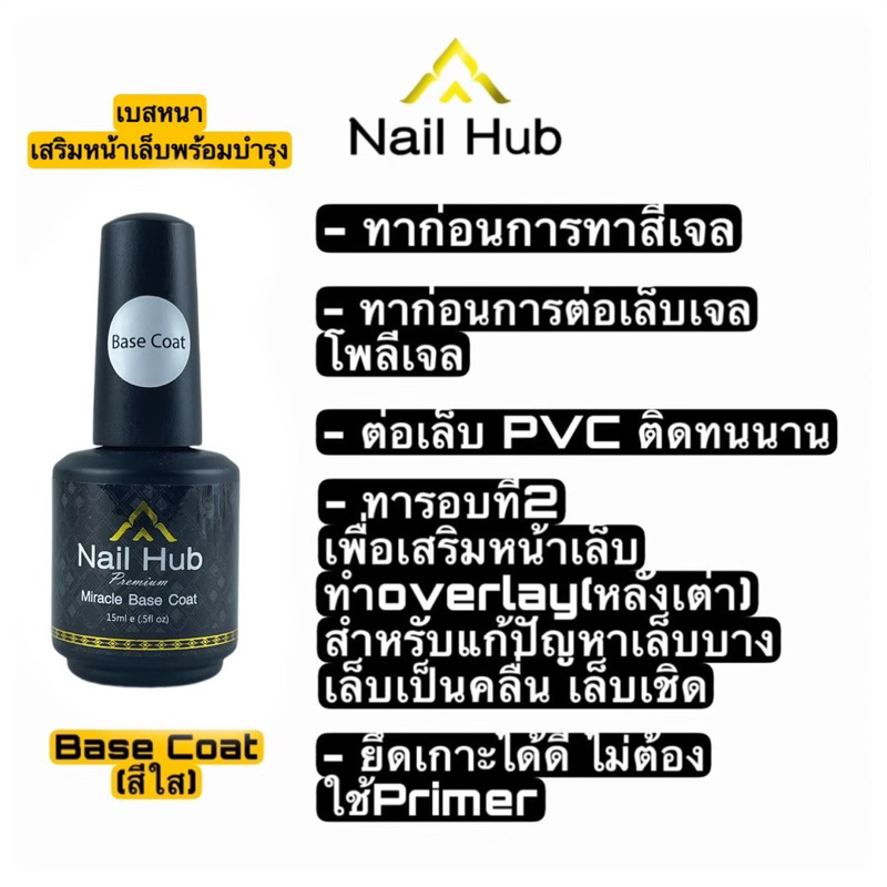Nail Hub Base /Top 15 ml พร้อมส่ง 😀