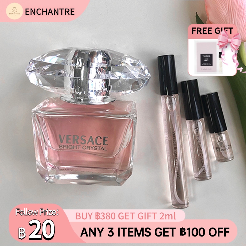 【สปอตสินค้า】น้ําหอมแท้100% Versace Bright Crystal EDT 2ml/5ml/10ml น้ําหอมแบรนด์เนมแท้ น้ําหอมผู้หญิง perfume