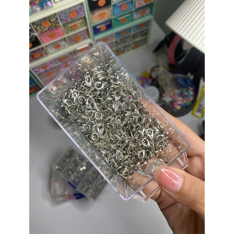 ตะขอก้ามปู ขนาด 12 มิล สีโรเดียม ขนาดสียอดนิยม [ 30 ชิ้น ] งานลูกปัด DIY