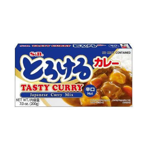 แกงกะหรี่ก้อน สูตรเผ็ด 100/200ก. แบรนด์ เอสแอนด์บี Tasty Curry Japanese Curry Mix Hot 100/200g. bran