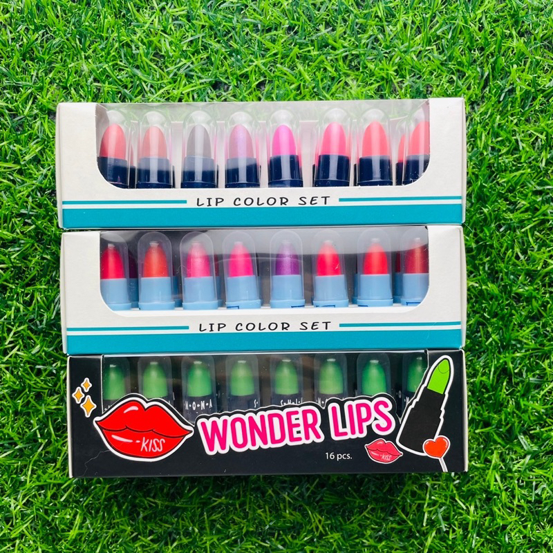 (ยกแพ็ค 16 แท่ง) ลิปมันเปลี่ยนสี ลิปสี แท่งจิ๋ว SHIMONA wonder lips