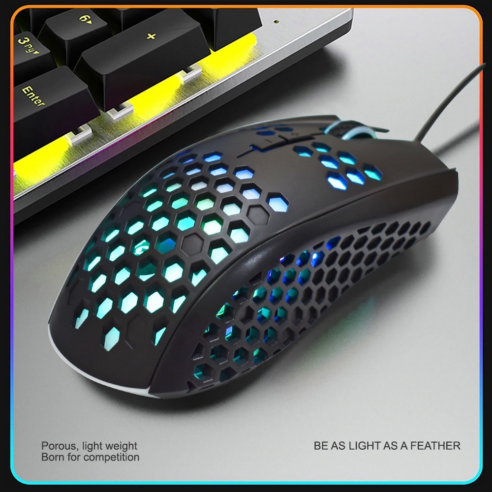 OKER เมาส์เกมมิ่ง (MACRO USB) E-SPORTS GAMING 7D (6400DPI) USB2.0/1.1 (รุ่นGM-56)