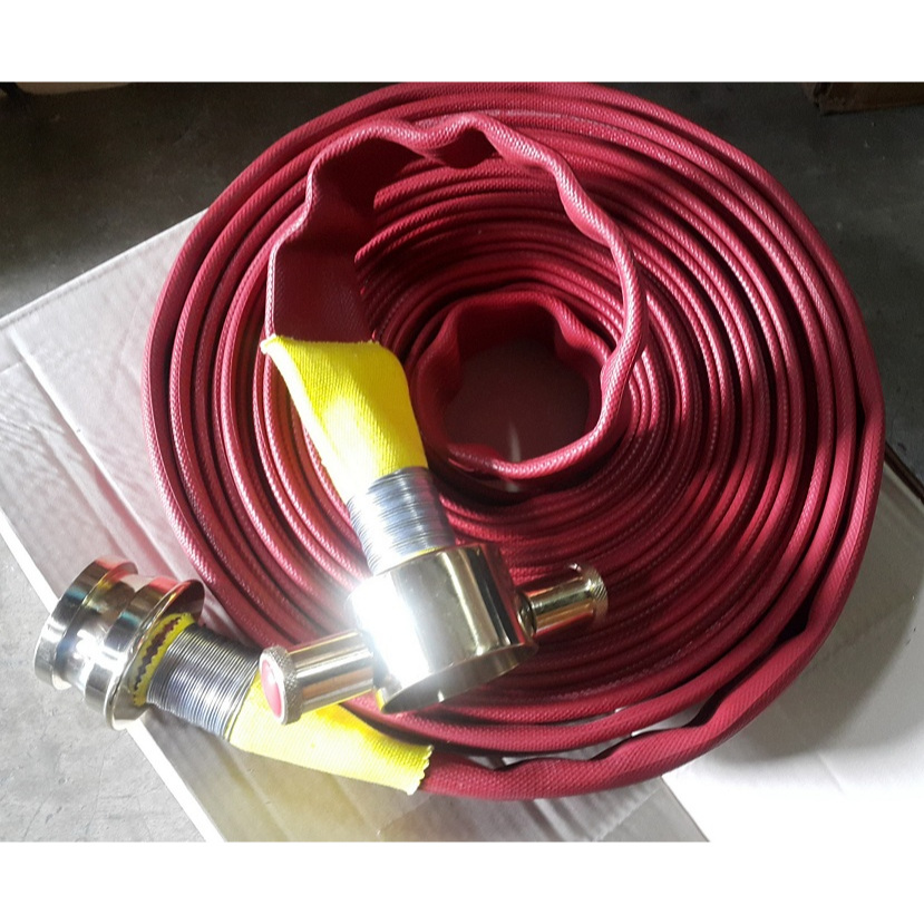 สายดับเพลิง ชนิดยาง PVC Nitrile 3 ชั้น ขนาด 1.5" สีน้ำตาลแดง สายส่งน้ำดับเพลิง