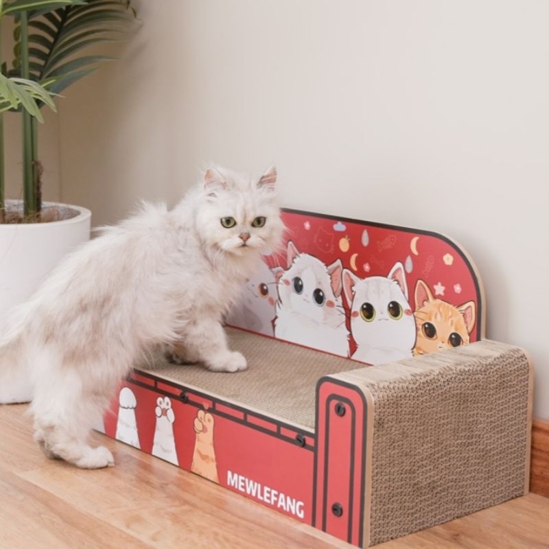 4PETS บัลลังก์แมวทรงโซฟา โซฟาลับเล็บแมวขนาดใหญ่ 75.5 cm เปลี่ยนแผ่นฝนเล็บได้