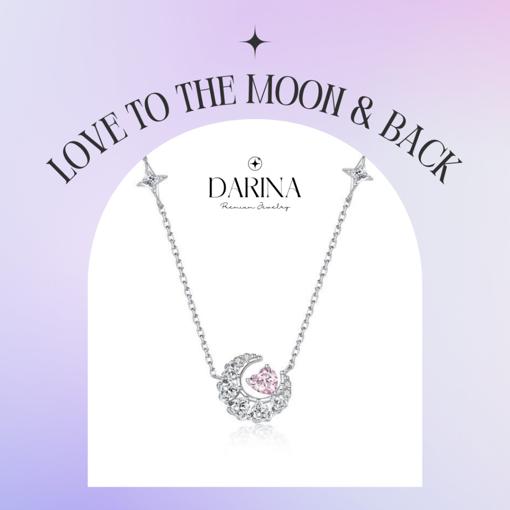 Love to the Moon & Back Necklace สร้อยคอ Darina Jewelry DRN0041 ✨พร้อมกล่องเครื่องประดับ เขียนการ์ดได้ - รูปที่ 2