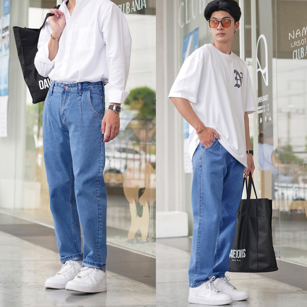 LOOSE JEANS กางเกงยีนส์ เอวสูง ทรงกระบอก NAMEW LR501/1