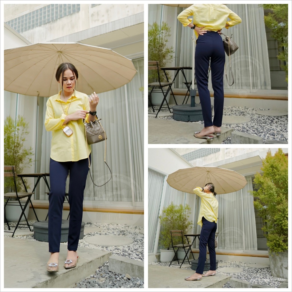 (10) ARTHITTAYA.BRAND กางเกงใส่ทำงาน งานผ้า โรเซฟ 10 ส่วน เข้ารูป-สีกรม