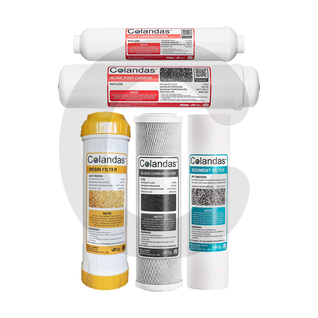 Colandas ไส้กรองน้ำดื่ม 3ขั้นตอน และ 5ขั้นตอน (Resin)