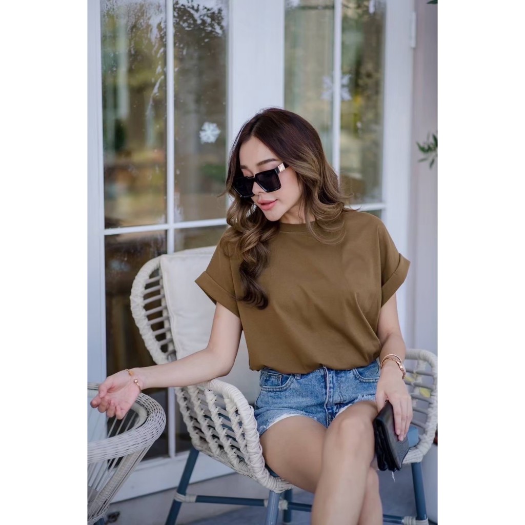 🌟👚เสื้อยืดแขนเบิ้ล “มิ นิ มอล” ทรงแขนเต่อ code:6050 - รูปที่ 2